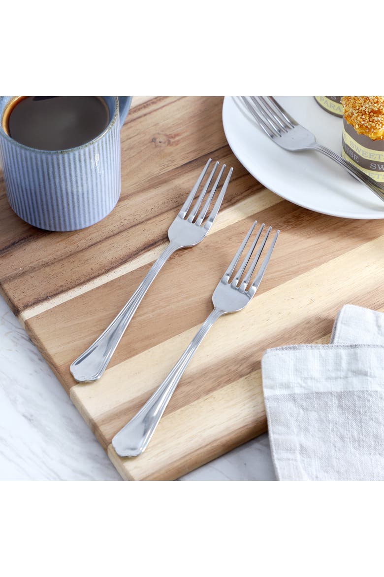 10 Piece Stainless Steel Dinner Fork Set, Alternate, color, Silver