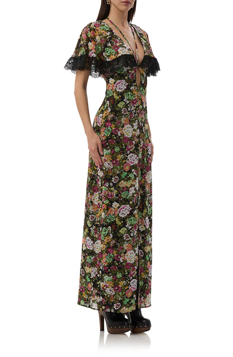 AFRM Jayson Floral Print Lace Maxi Dress, Alternate, color, Vintage Floral