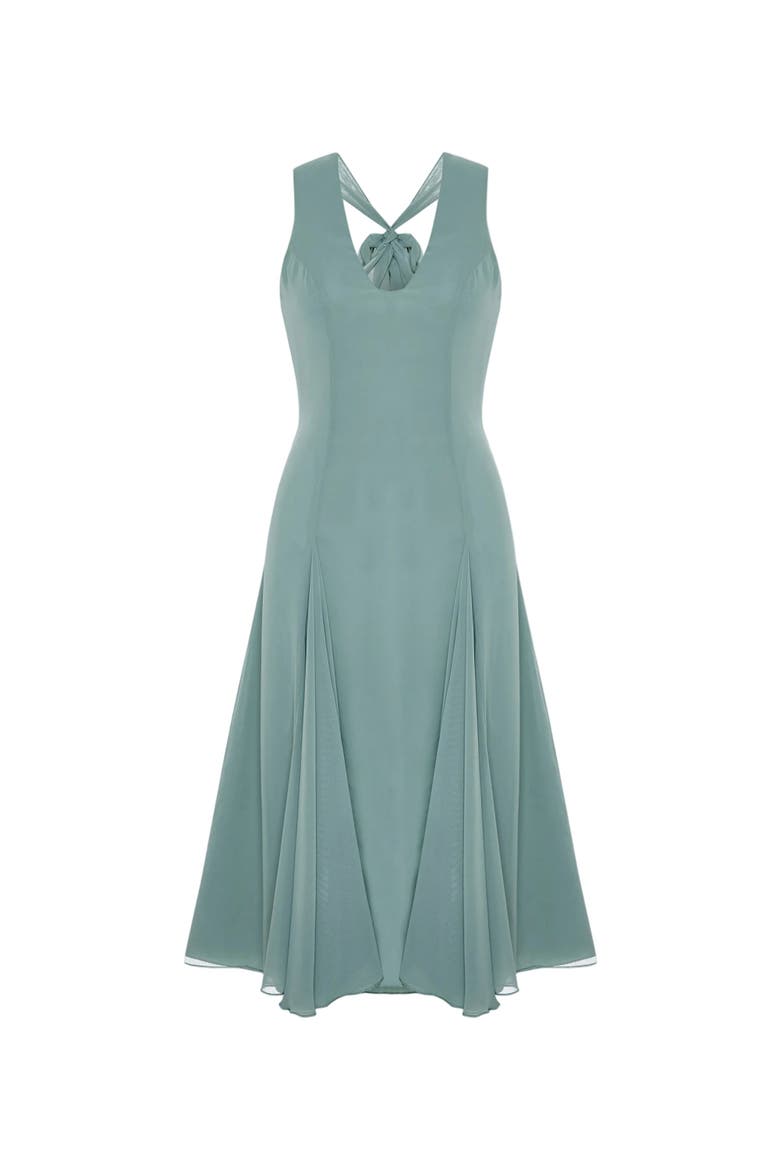 The Party Edit Silk Midi Dress, Main, color, Green