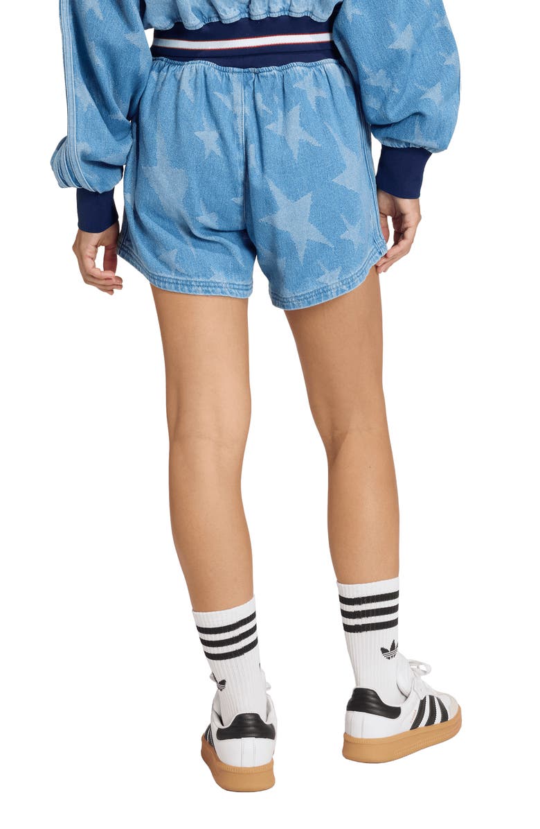 adidas Originals The Denim Star Graphic Cotton Varsity Shorts, Alternate, color,