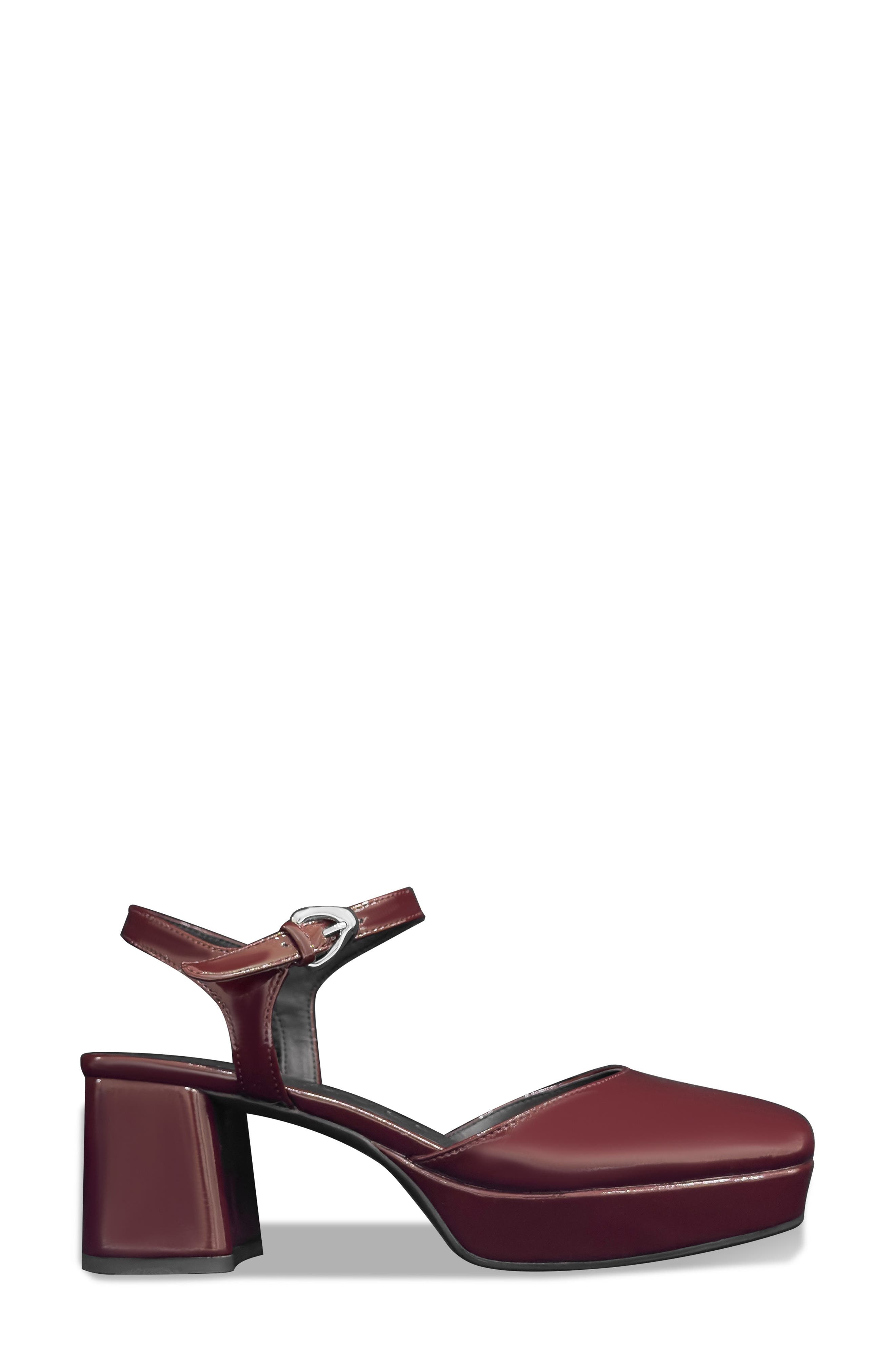 Aerosoles Senna Ankle Strap Platform Pump, Alternate, color, Merlot