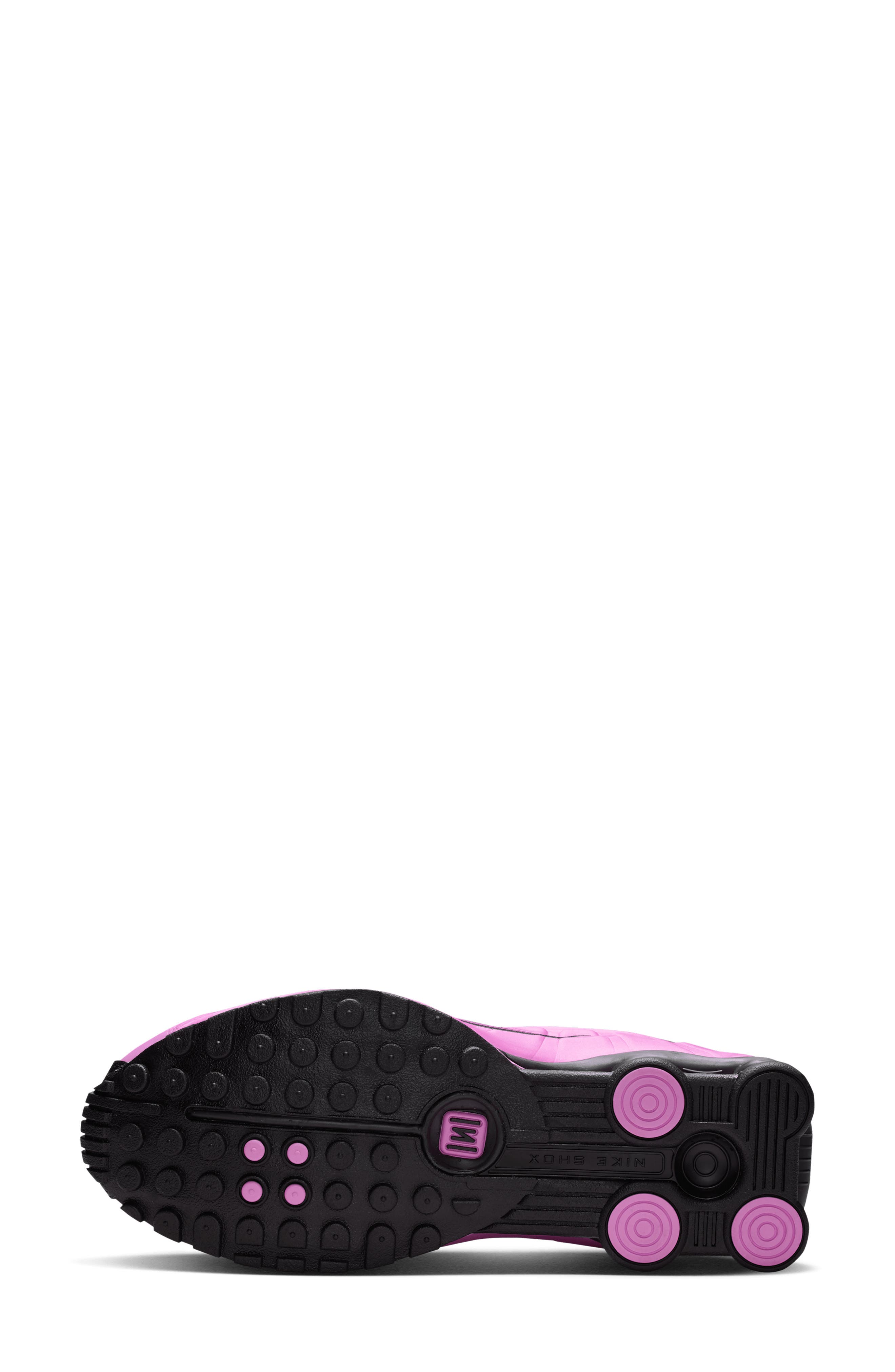 Shox R4 Sneaker, Alternate, color, BLACK/ BLACK/ LIGHT MAGENTA