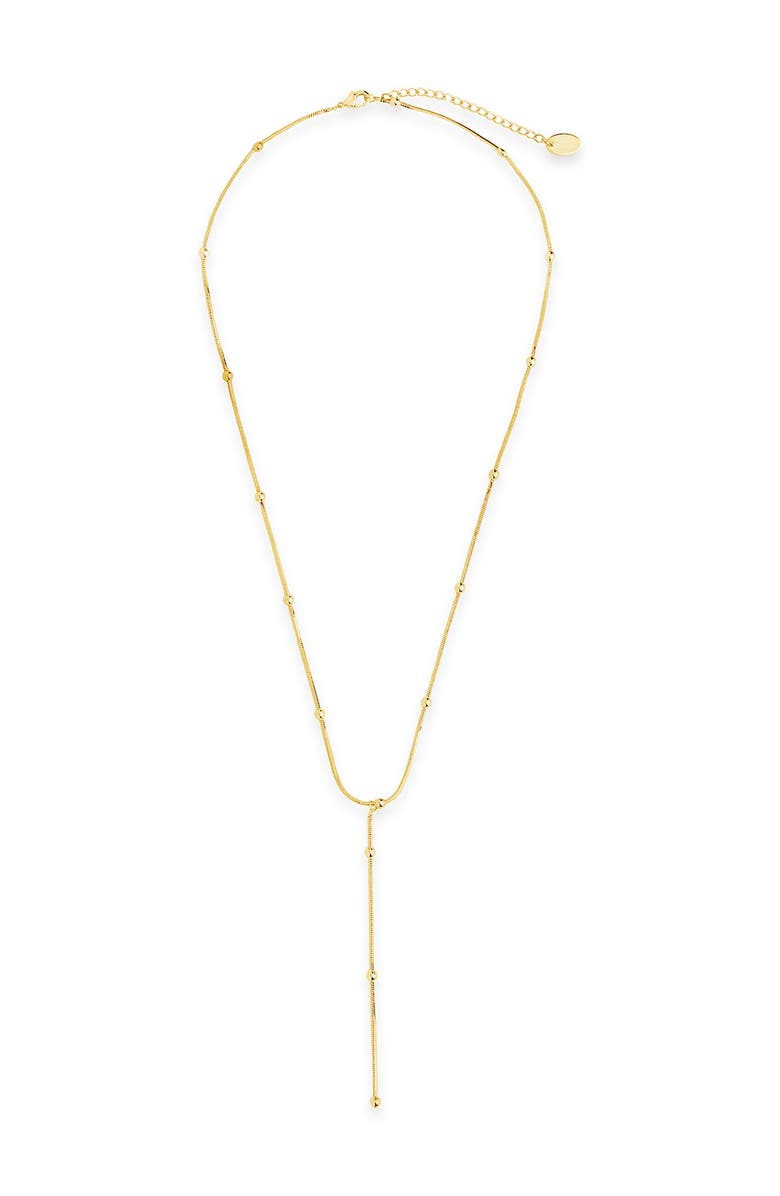 Sterling Forever 14K Gold Plated Brass Venetian & Beaded Y-Drop Necklace, Main, color, 