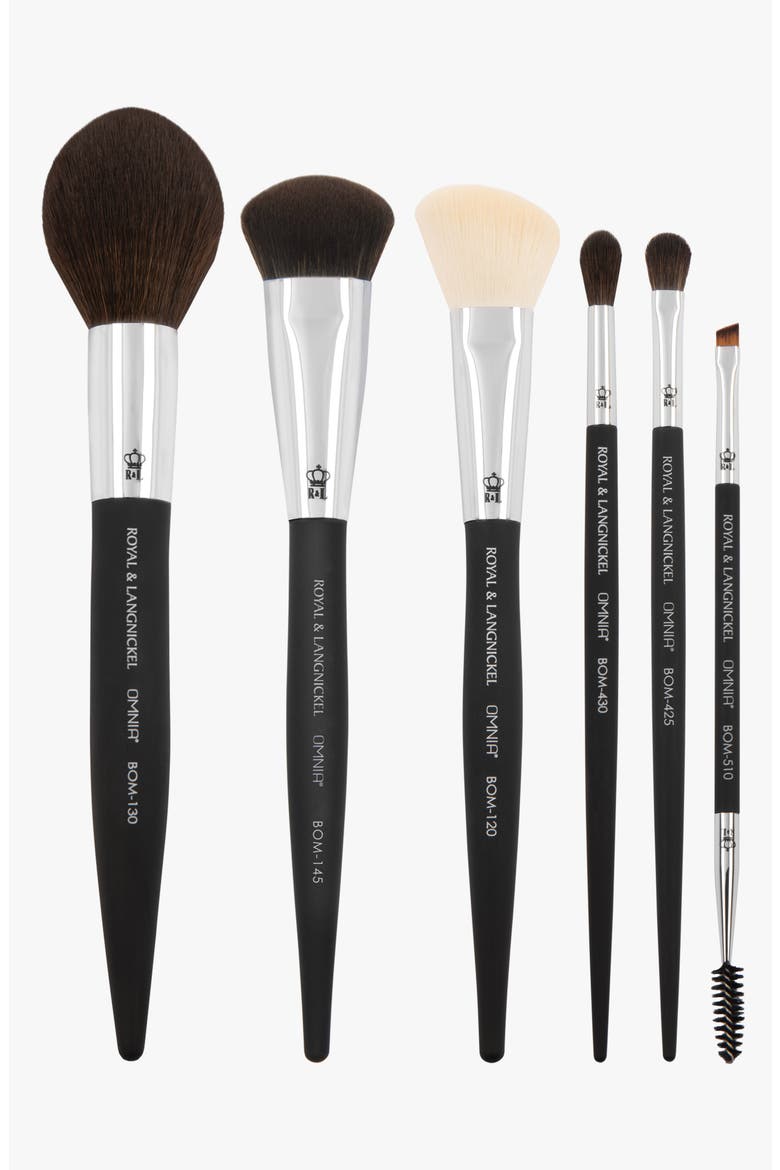 Full Face 6pc Makeup Brush Set, Main, color, Black