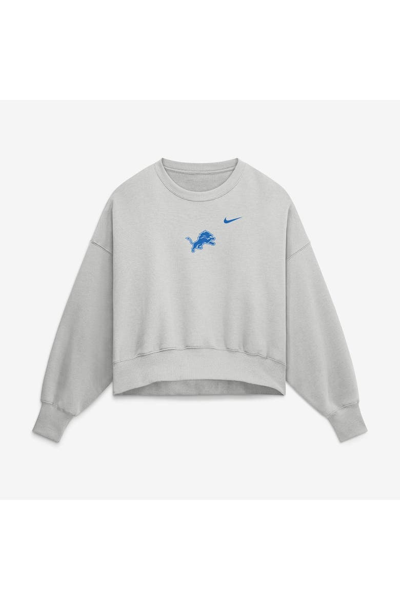 Women's Nike  Gray Detroit Lions Oversized Primetime Phoenix Fleece Sweatshirt, Alternate, color, Gray