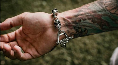 Room101 Skull Link Bracelet In Silver