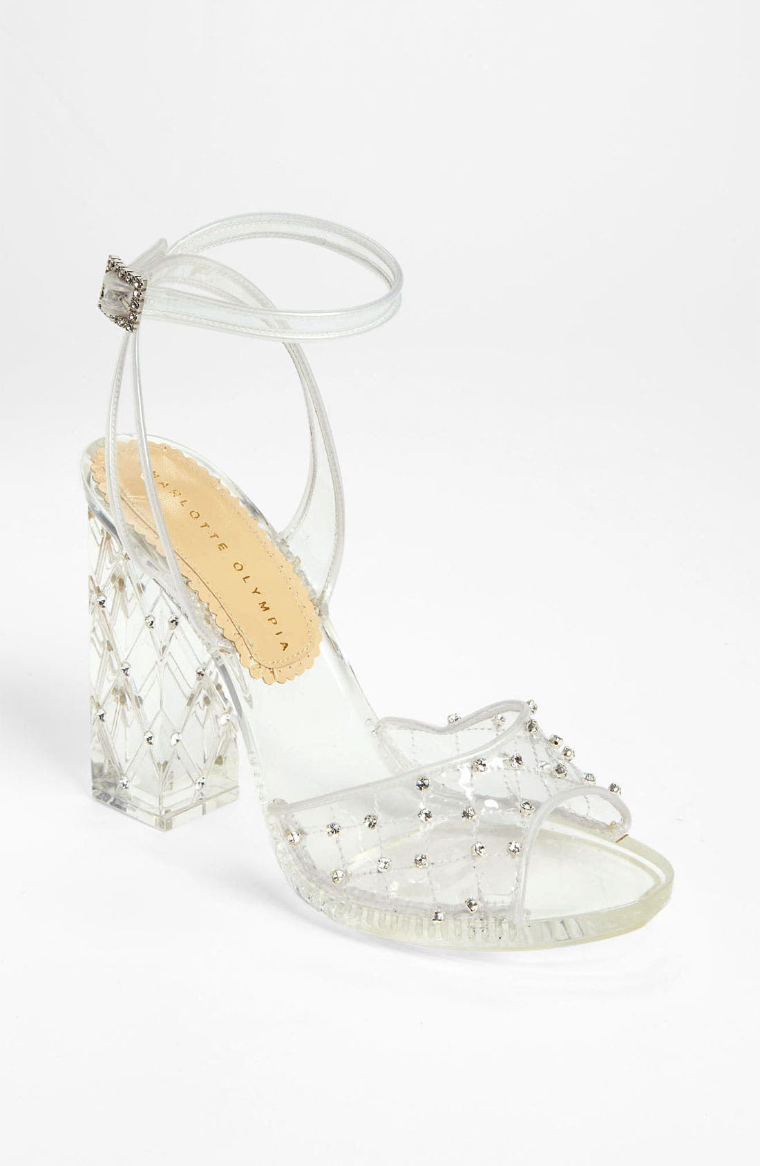 'Parisienne' Sandal, Main, color, TRANSPARENT
