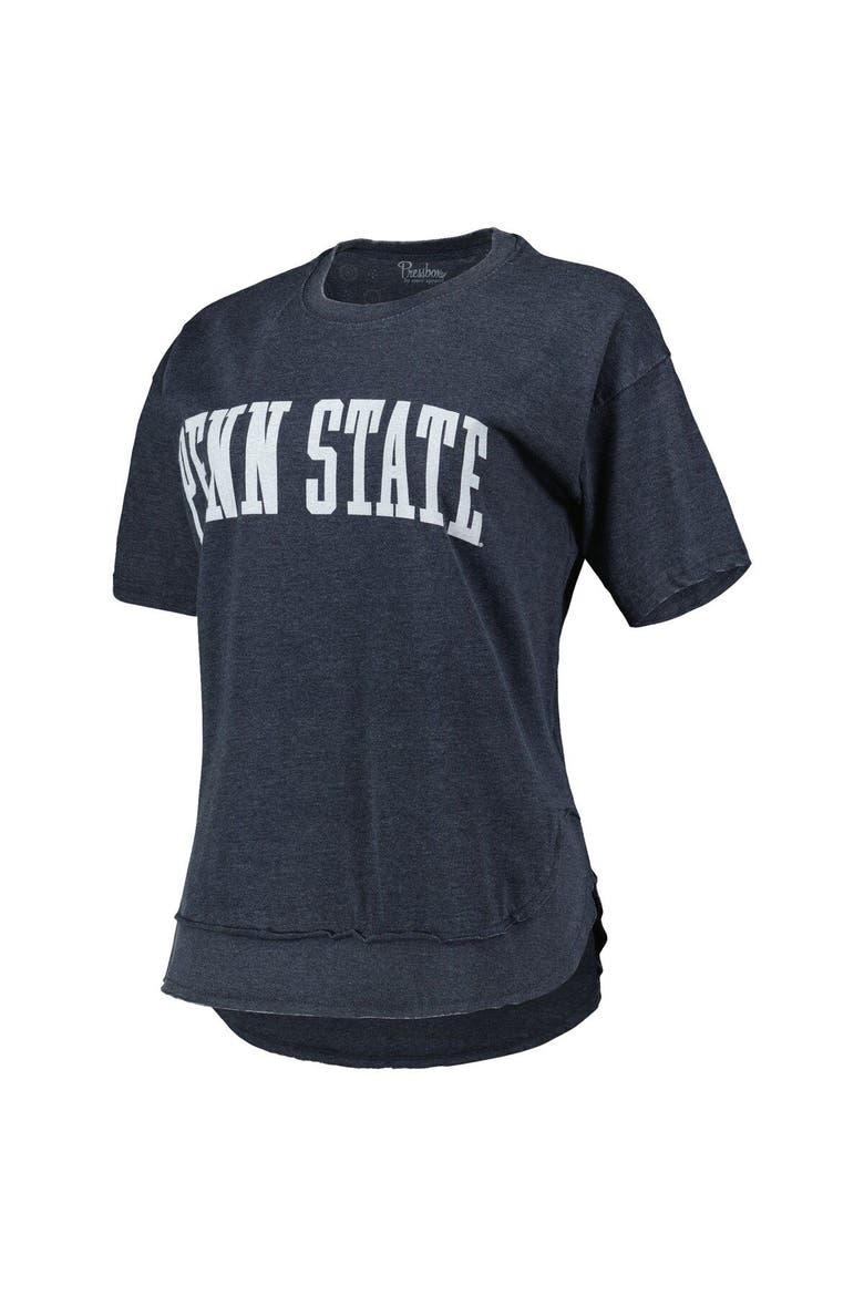 Women's Pressbox Heathered Navy Penn State Nittany Lions Arch Poncho T-Shirt, Alternate, color, Heather Navy