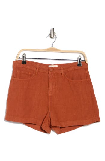 L Agence L'agence Gina High Waist Linen Shorts