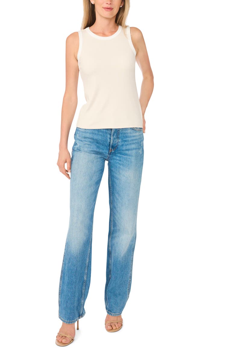 Contrast Trim Ribbed Tank, Alternate, color, MALTED