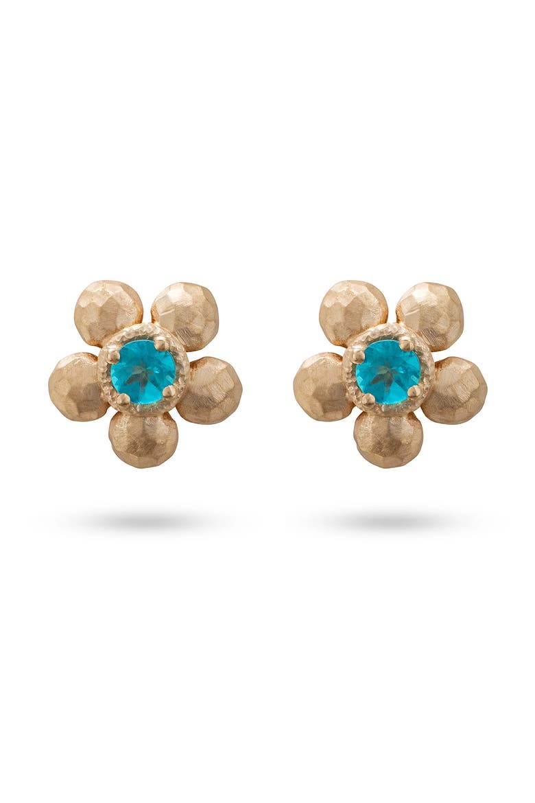 Flore Earrings Apatite, Alternate, color, Gold/Blue Apatite