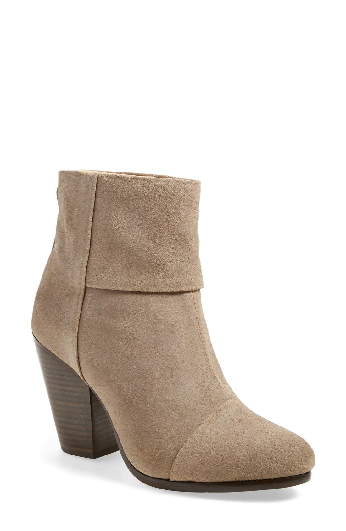 'Newbury' Bootie, Main, color, STONE SUEDE
