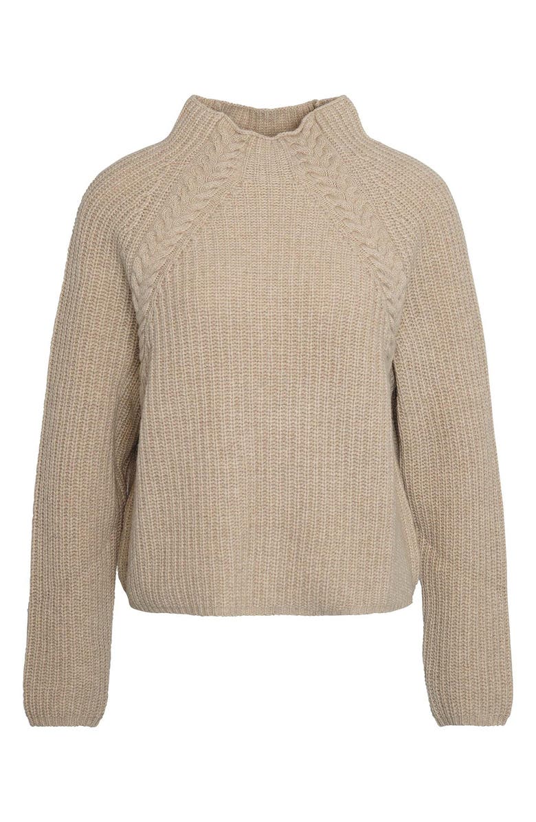Barbour Rhonda Funnel Neck Wool Blend Sweater, Alternate, color, Honey Yellow