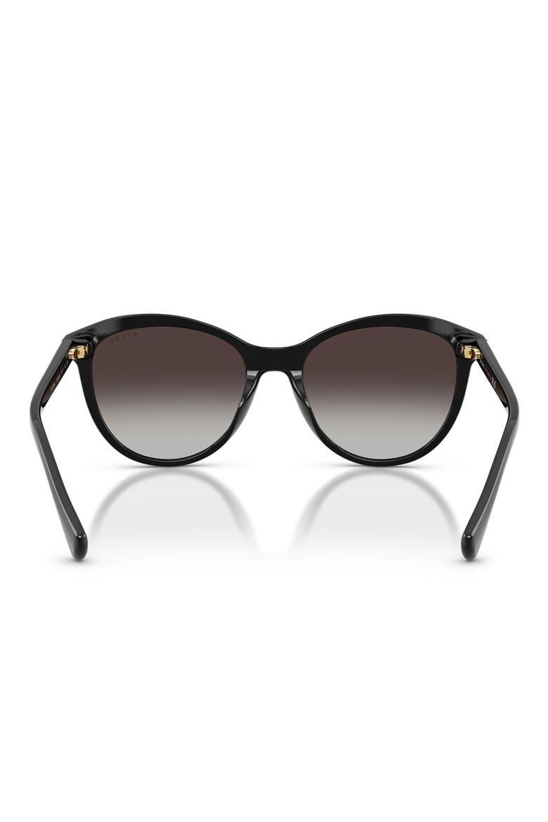 54mm Gradient Round Sunglasses, Alternate, color, SHINY BLACK / GRADIENT GREY