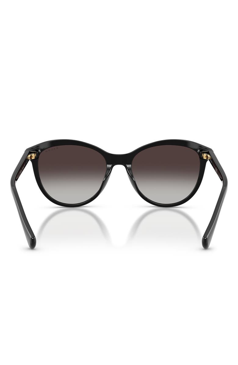 RALPH 54mm Gradient Round Sunglasses, Alternate, color, Shiny Black / Gradient Grey
