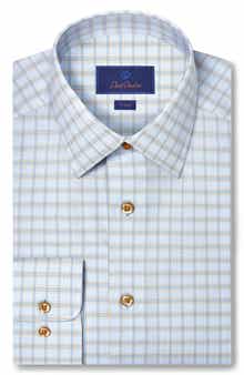 Trim Fit Dobby Check Cotton Dress Shirt
