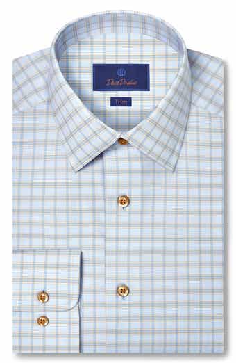 Trim Fit Dobby Check Cotton Dress Shirt