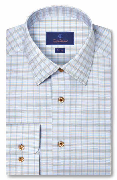 Trim Fit Dobby Check Cotton Dress Shirt