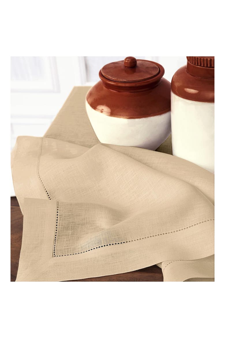 Linen Tablecloth - Classic Hemstitch, Alternate, color, Beige