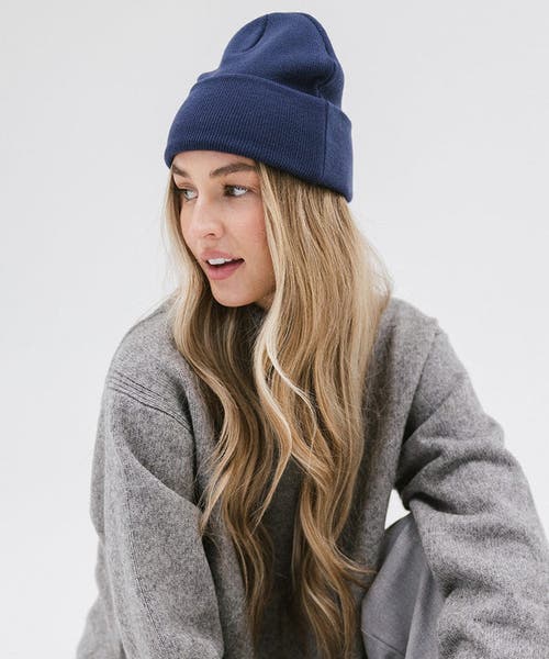 Gigi Pip Shay Soft Knit Beanie In Navy Blue