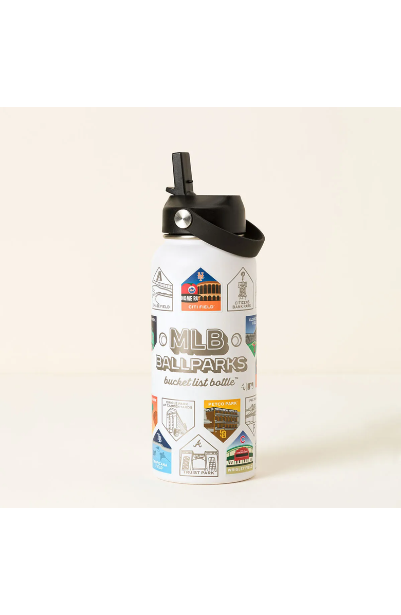 Uncommon Goods MLB Ballparks Bucket List Water Bottle by Wondery, Alternate, color, Mlb Ballparks Theme