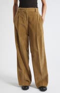 Róhe Ted Pleated Lower Waist Corduroy Trousers