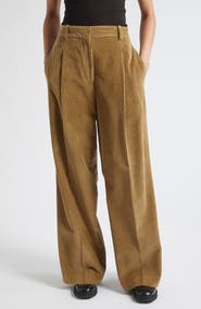 Róhe Ted Pleated Lower Waist Corduroy Trousers
