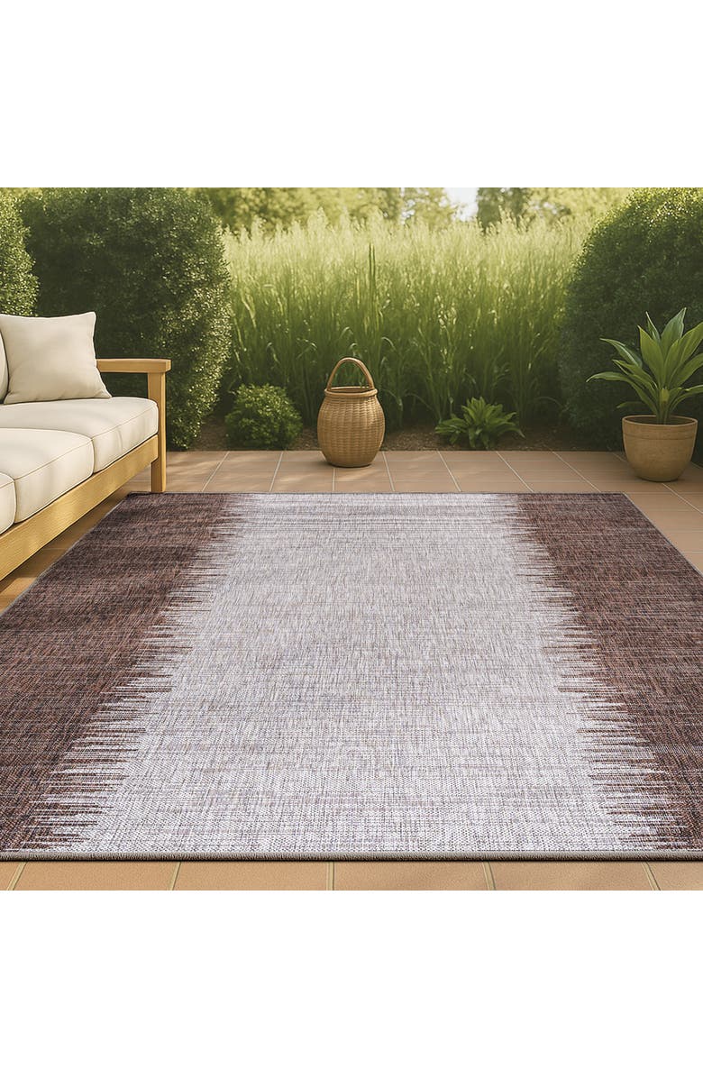JONATHAN Y Tavira Modern Strie' Indoor/Outdoor Area Rug, Alternate, color, Brown/Beige