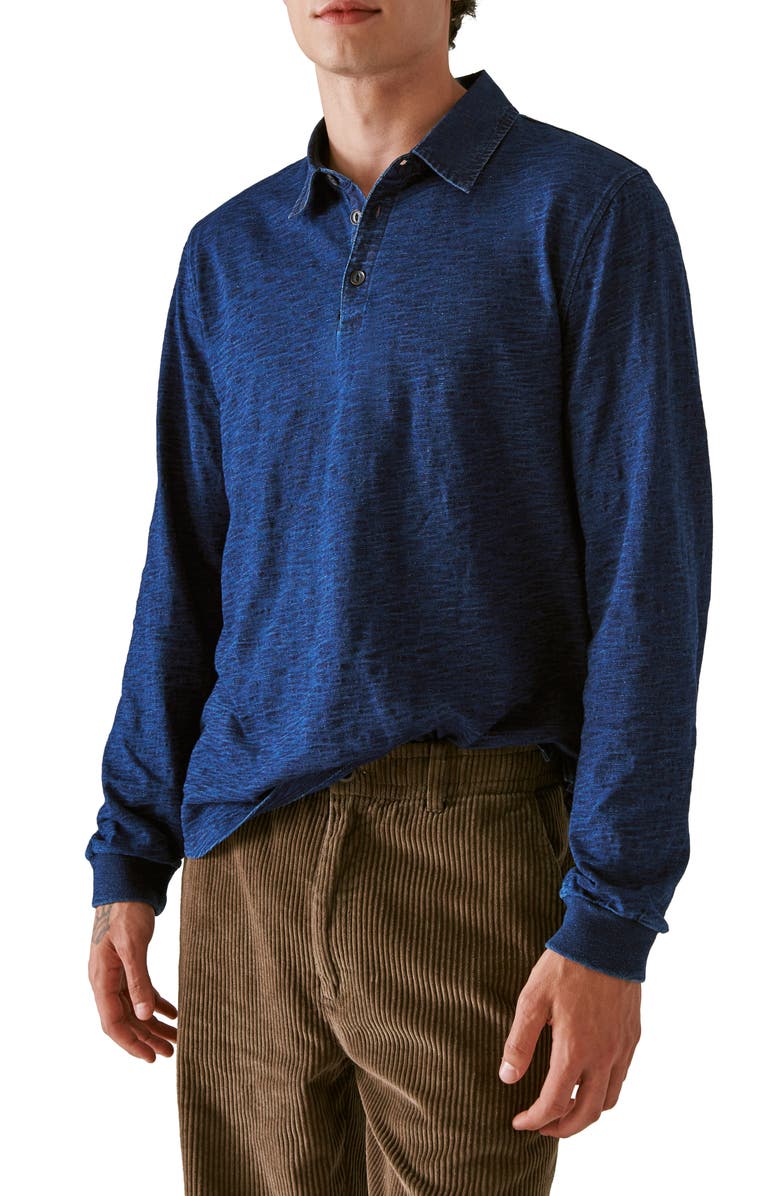 Lucky Brand Indigo Rugby Cotton Polo, Alternate, color, 