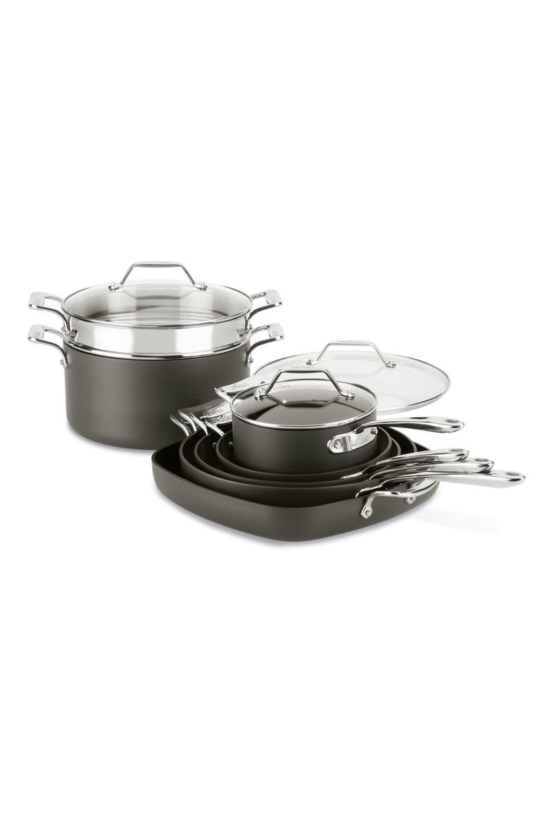 Essentials 10-Piece Nonstick Cookware Set, Alternate, color, BLACK