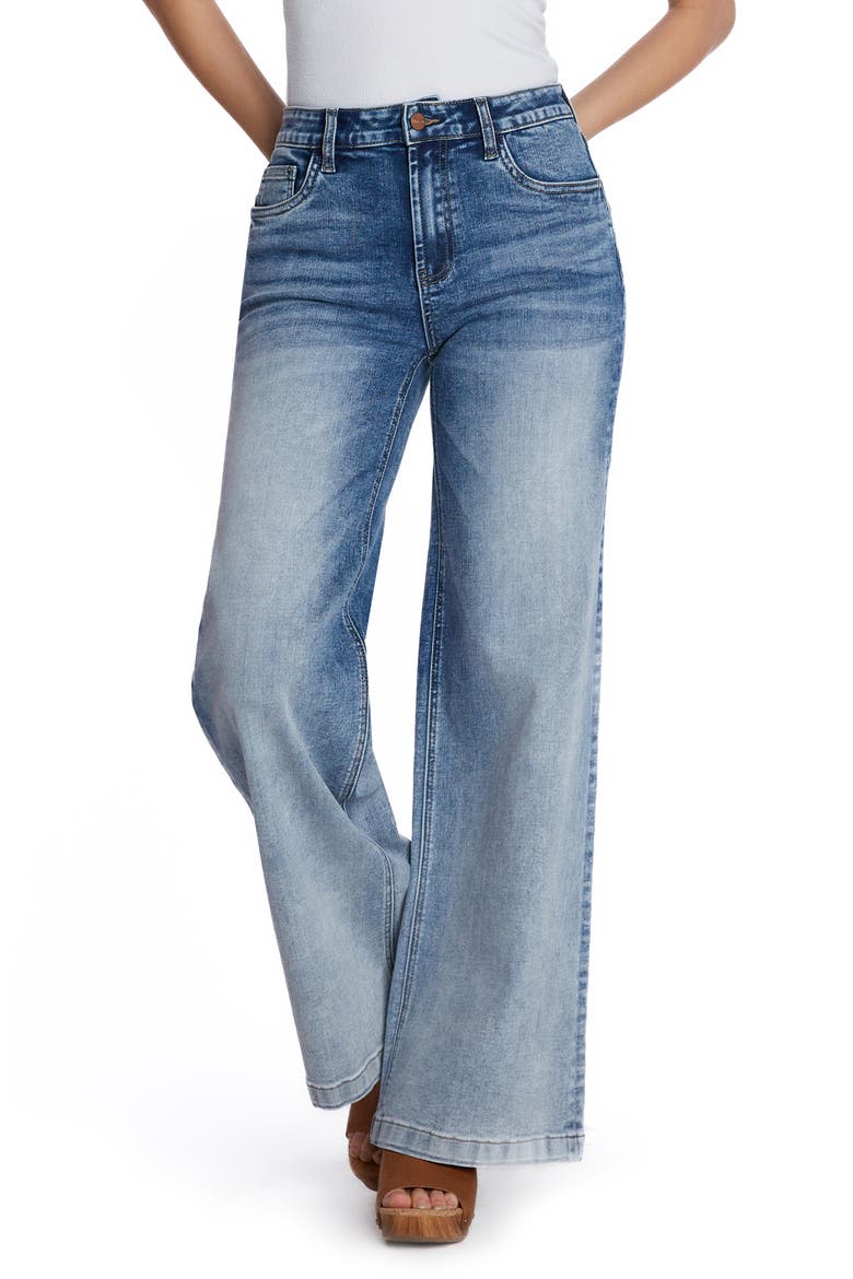 High Waist Wide Leg Jeans, Main, color, GRADIENT BLUE