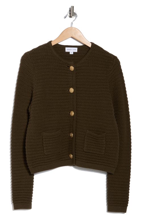 Gemma + Jane Buttoned Cardigan Sweater In Green