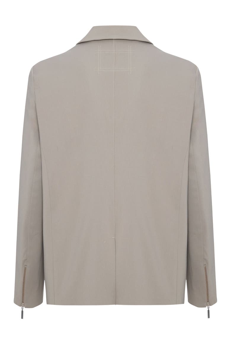 Cotton Zip Detail Woven Blazer, Alternate, color, beige