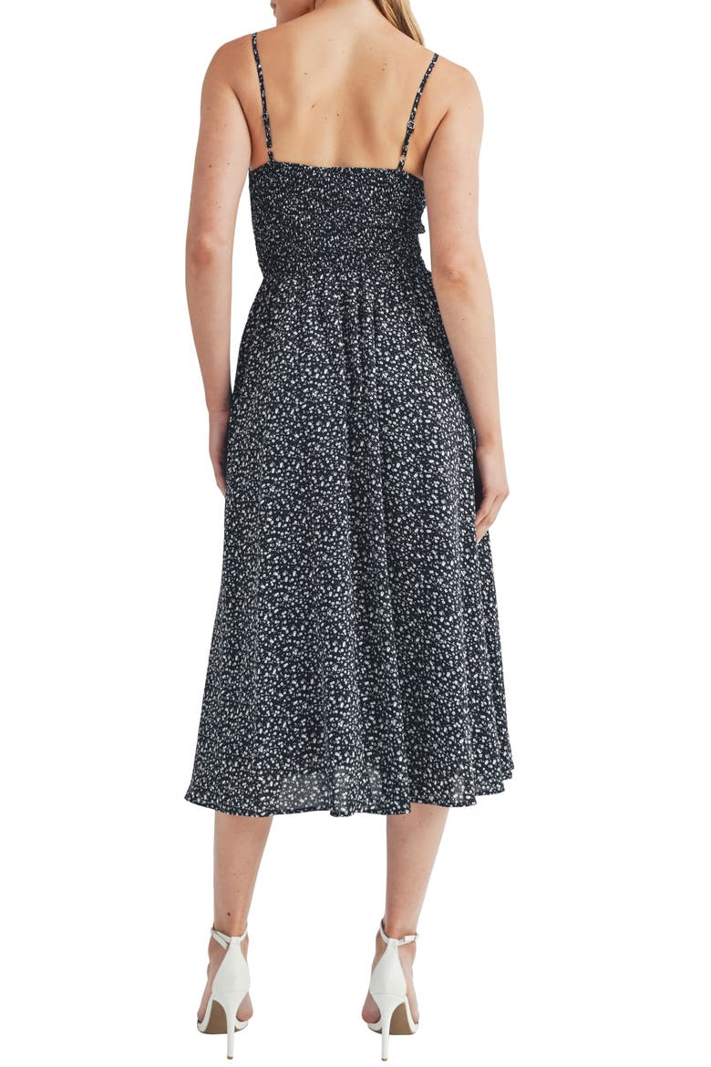Midi Sundress, Alternate, color, BLACK WHITE DITSY
