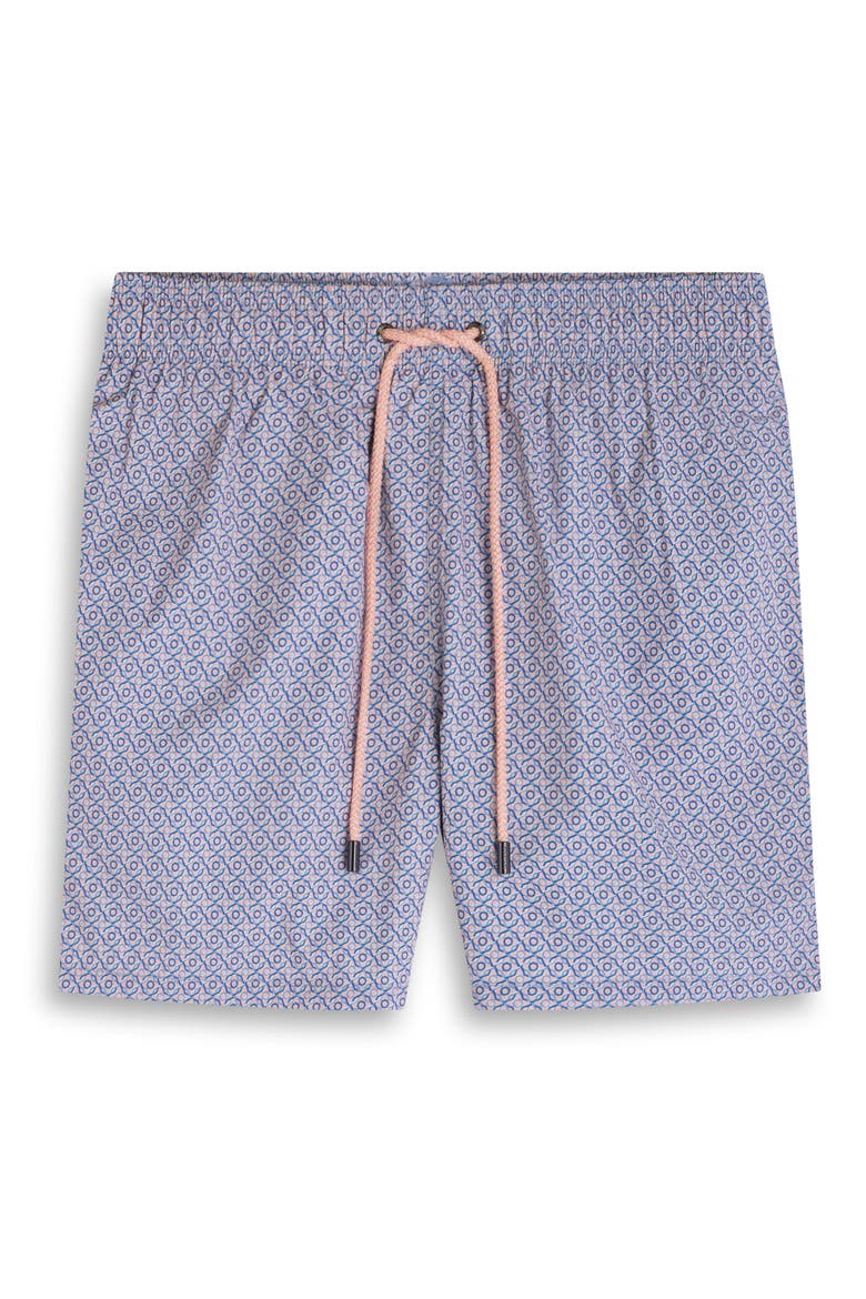 Kai Geo Print Swim Trunks, Alternate, color, PEACH
