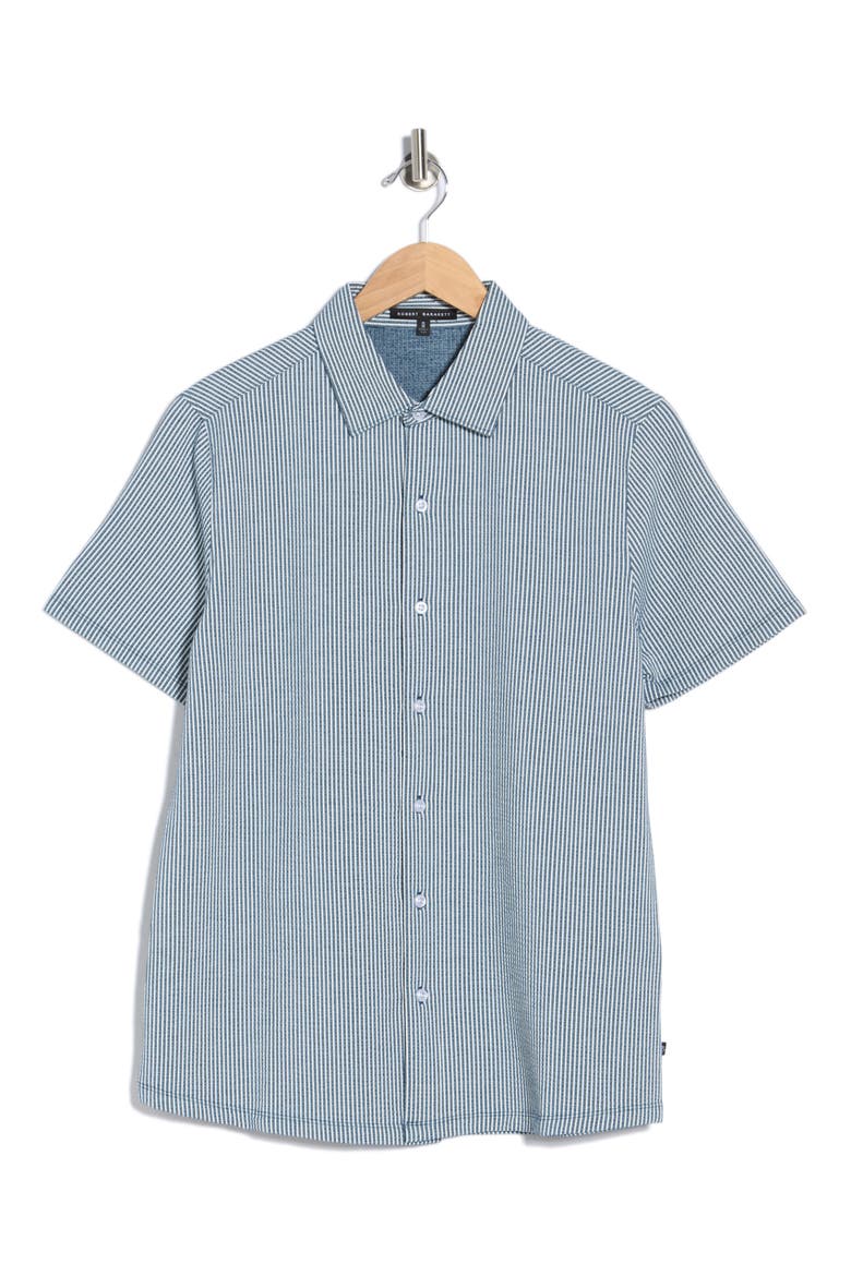 Wendell Short Sleeve Knit Button-Up Shirt, Alternate, color, BLUE