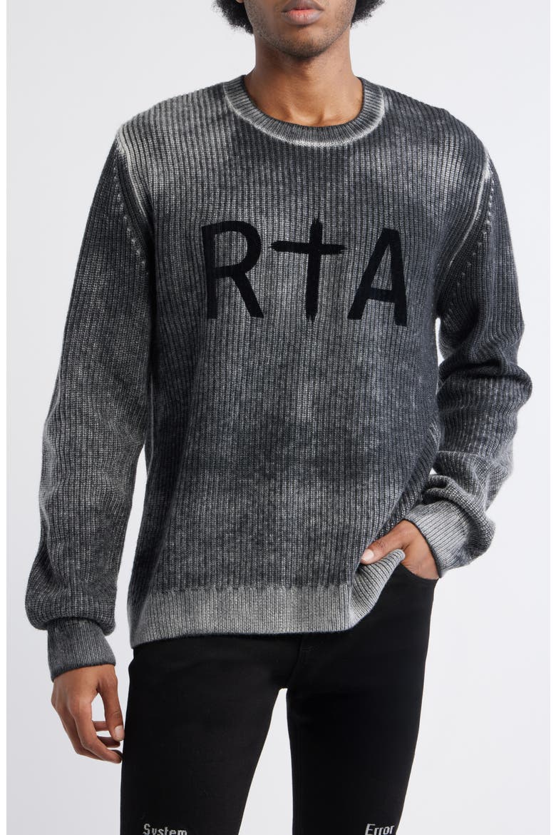 Ethan Washed Relaxed Fit Sweater, Main, color, BLACK GLIITCH