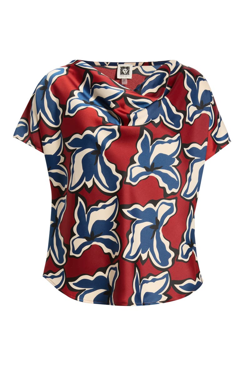 Cowl Neck Floral Top, Alternate, color, RUST MULTI
