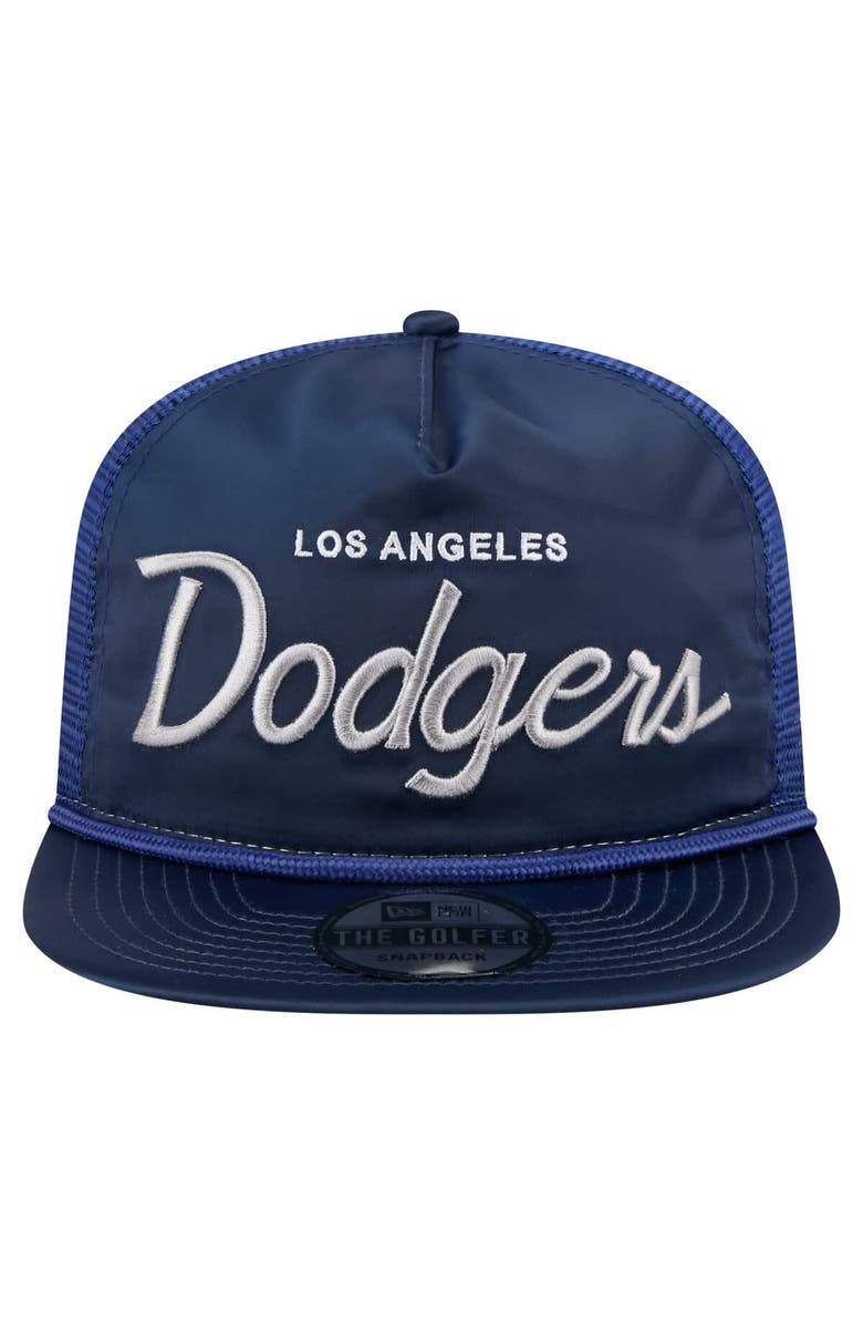 New Era Men's New Era Navy Los Angeles Dodgers Retro Satin Script Golfer Adjustable Hat, Alternate, color, 