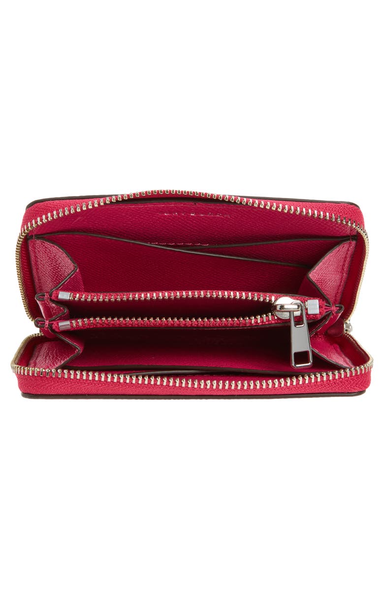 Tory Burch Romy Medium Leather Zip Wallet, Alternate, color, Bright Pink