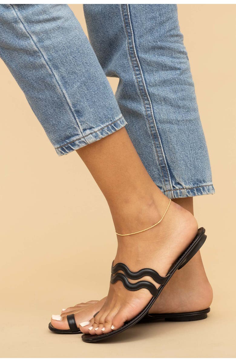 Oradina 14K Gold Roman Rope Anklet, Alternate, color, 