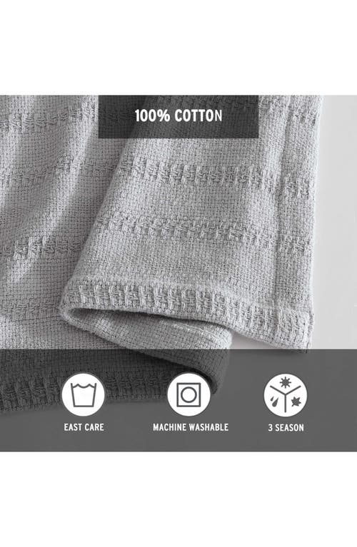 Eddie Bauer Variegated Weave Stripe Cotton Blanket In Grey