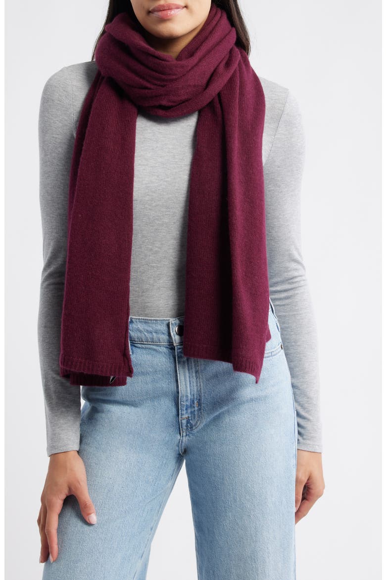 Cashmere Scarf, Main, color, BURGUNDY FIELD