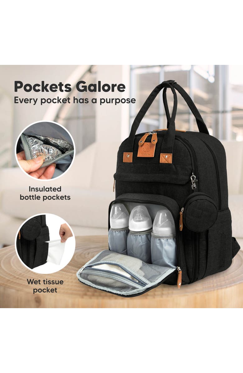KeaBabies Rove Diaper Bag, Alternate, color, Trendy Black