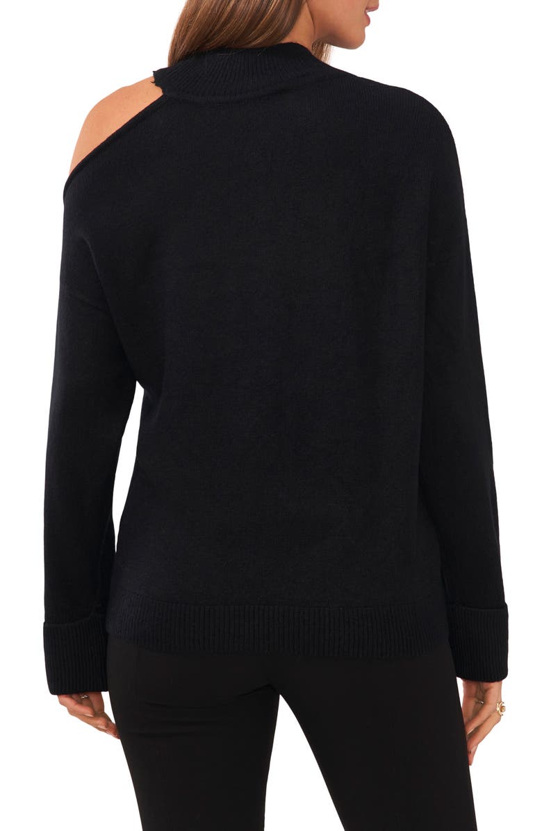 Chaus Mock Neck Shoulder Cutout Sweater, Alternate, color, 