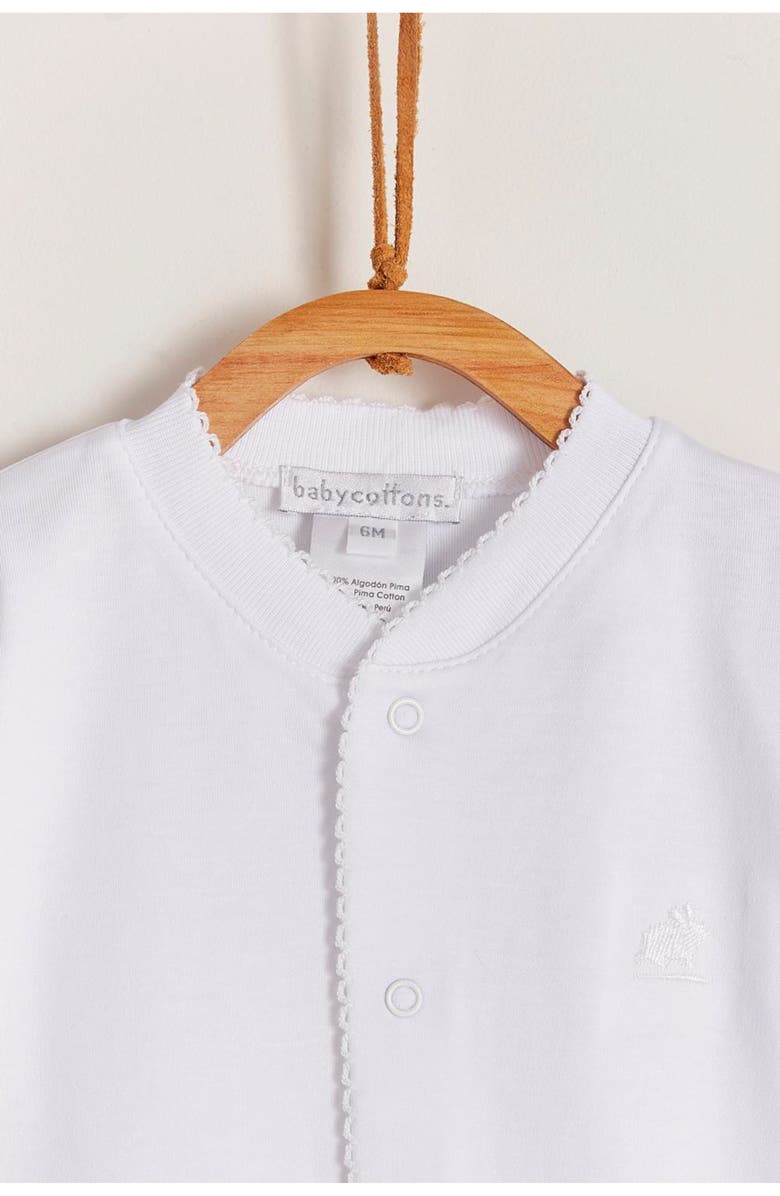 Babycottons Premium Peruvian Pima Cotton Logo Footie for Infant, Alternate, color, White