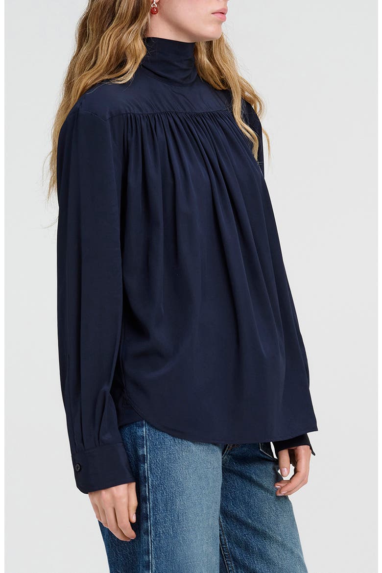 Danielle Tie Back Silk Top, Alternate, color, EVENING BLUE