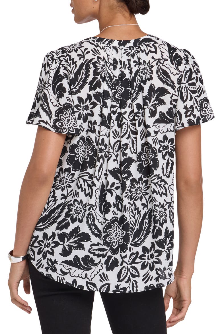 Pleated Back Flutter Sleeve Top, Alternate, color, PALM ROYALE