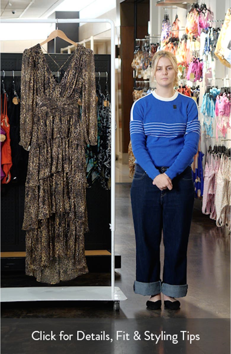 Anora Metallic Leopard Print Long Sleeve Dress, sales video thumbnail