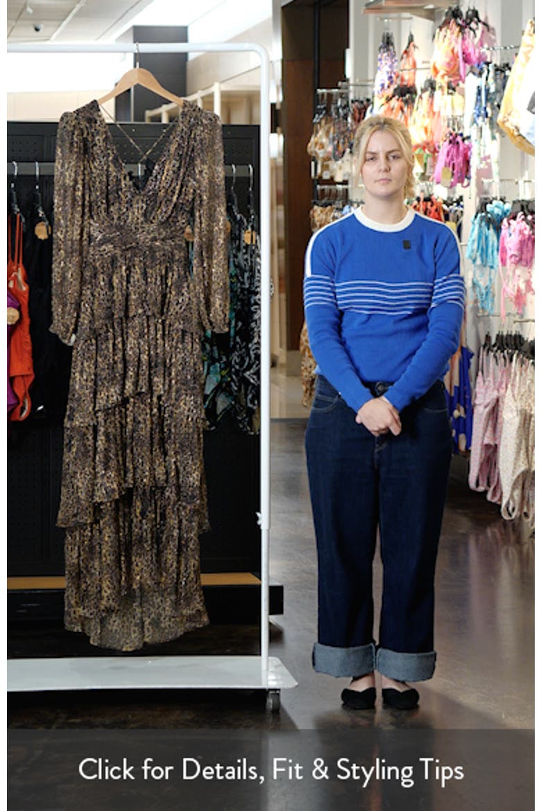 Anora Metallic Leopard Print Long Sleeve Dress video